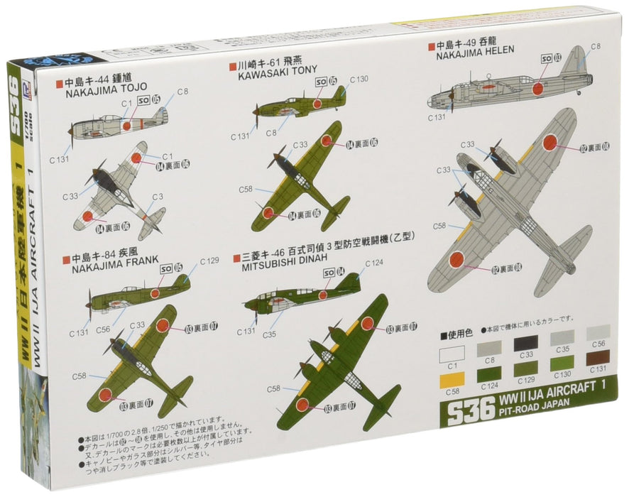 PIT-ROAD Skywave S-36 Ija Imperial Japanese Army Aircraft Set 1 1/700 Scale Kit- Japan Figure Store - #1 Bring To You The Best Japanese Goods