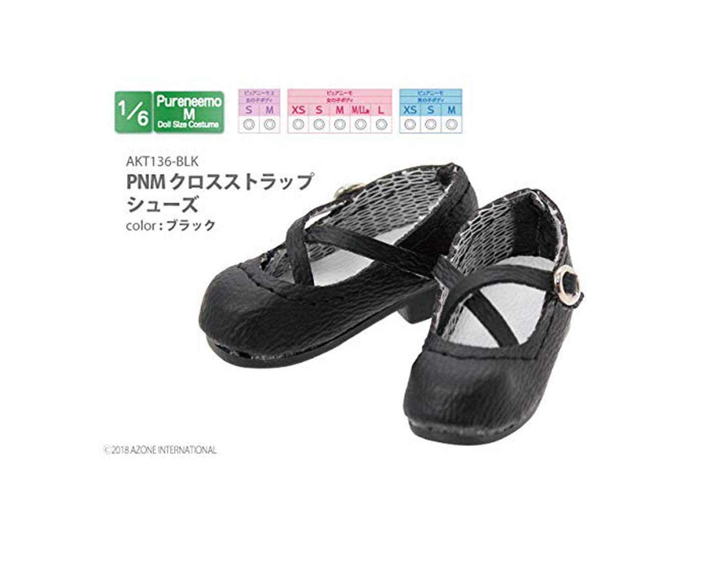 Pnm Cross Strap Shoes For Pureneemo Black (For Dolls)- Japan Figure Store - #1 Bring To You The Best Japanese Goods