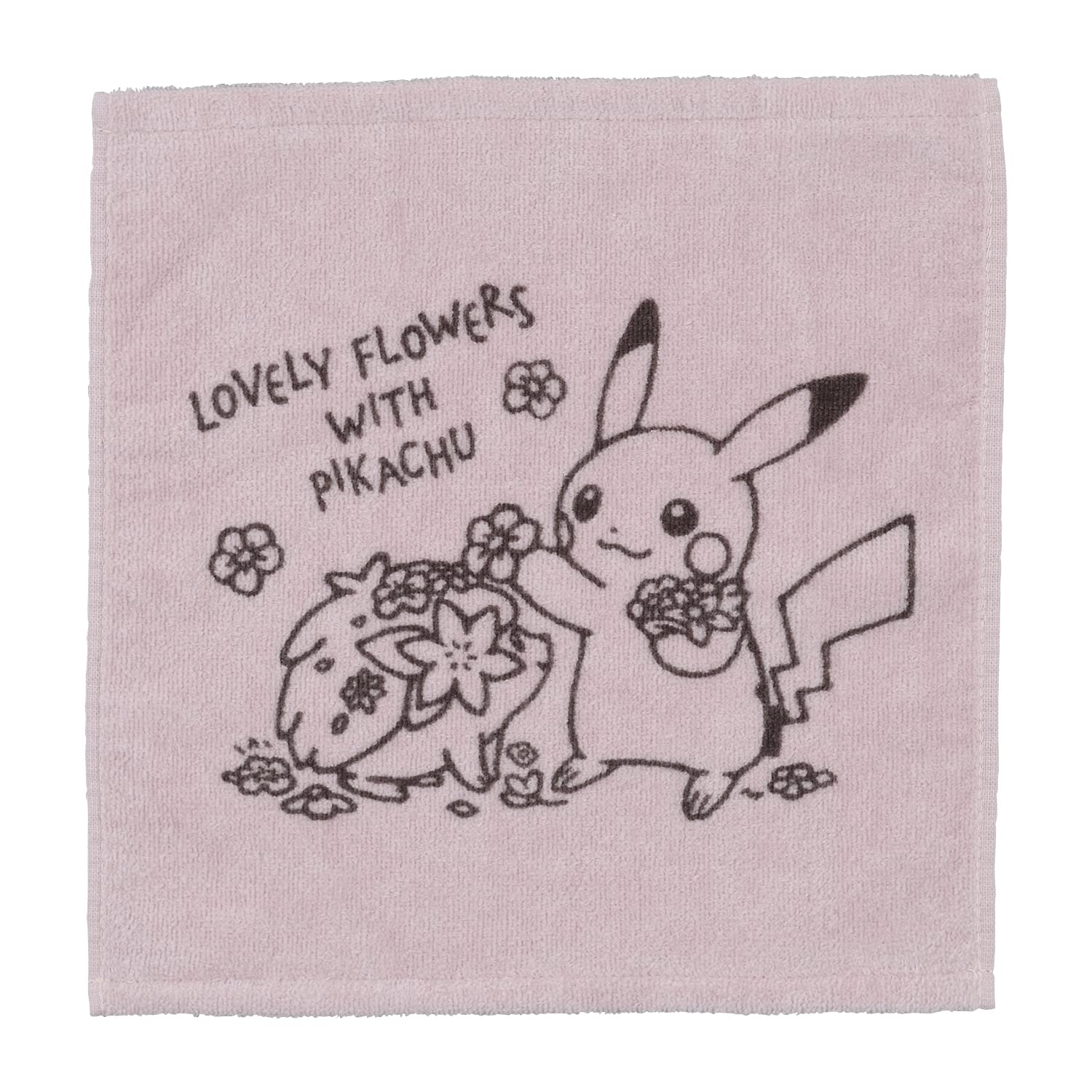 Pokemon Center Original Hand Towel Lovely Flowers With Pikachu Pink- Japan Figure Store - #1 Bring To You The Best Japanese Goods