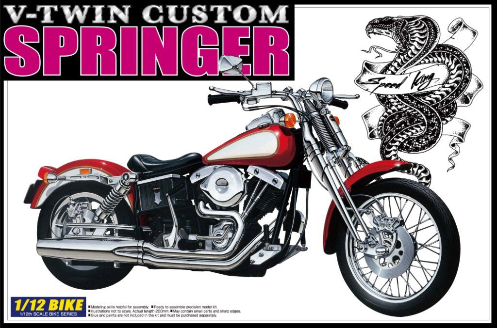 AOSHIMA Naked Bike 85 00601 Springer V-Twin Custom 1/12 Scale Kit- Japan Figure Store - #1 Bring To You The Best Japanese Goods