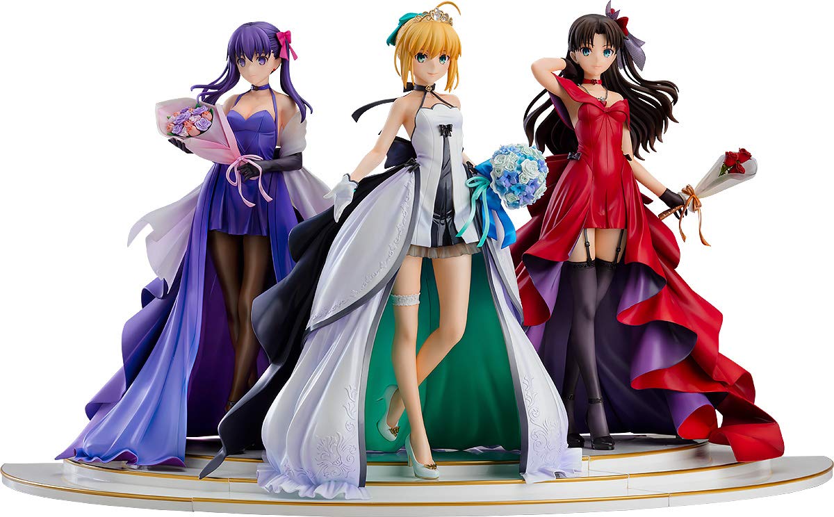 Fate/Stay Night ~15Th Celebration Project~ Saber Rin Tohsaka Sakura Matou ~15Th Celebration Dress Ver.~ Premium Box 1/7 Scale Abs&Amp;Pvc Painted- Japan Figure Store - #1 Bring To You The Best Japanese Goods