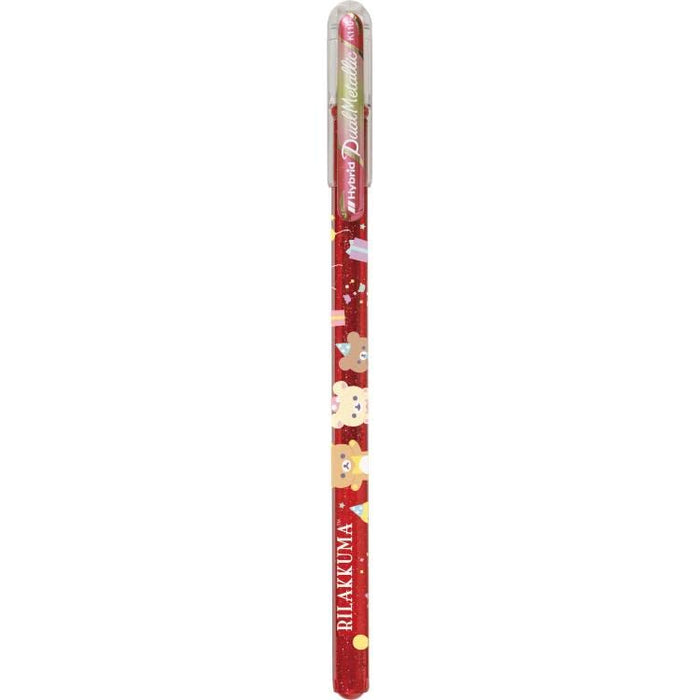 San-X Rilakkuma Dual Metallic Blossom Pink Ballpoint Pen with Glitter Ink- Japan Figure Store - #1 Bring To You The Best Japanese Goods
