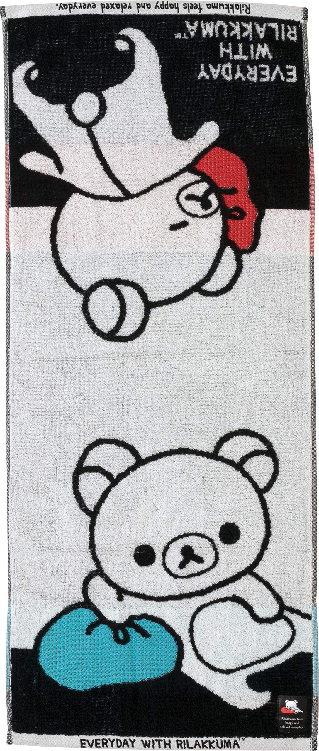 San-X Rilakkuma Black Face Towel Premium Quality Size Cm17201- Japan Figure Store - #1 Bring To You The Best Japanese Goods