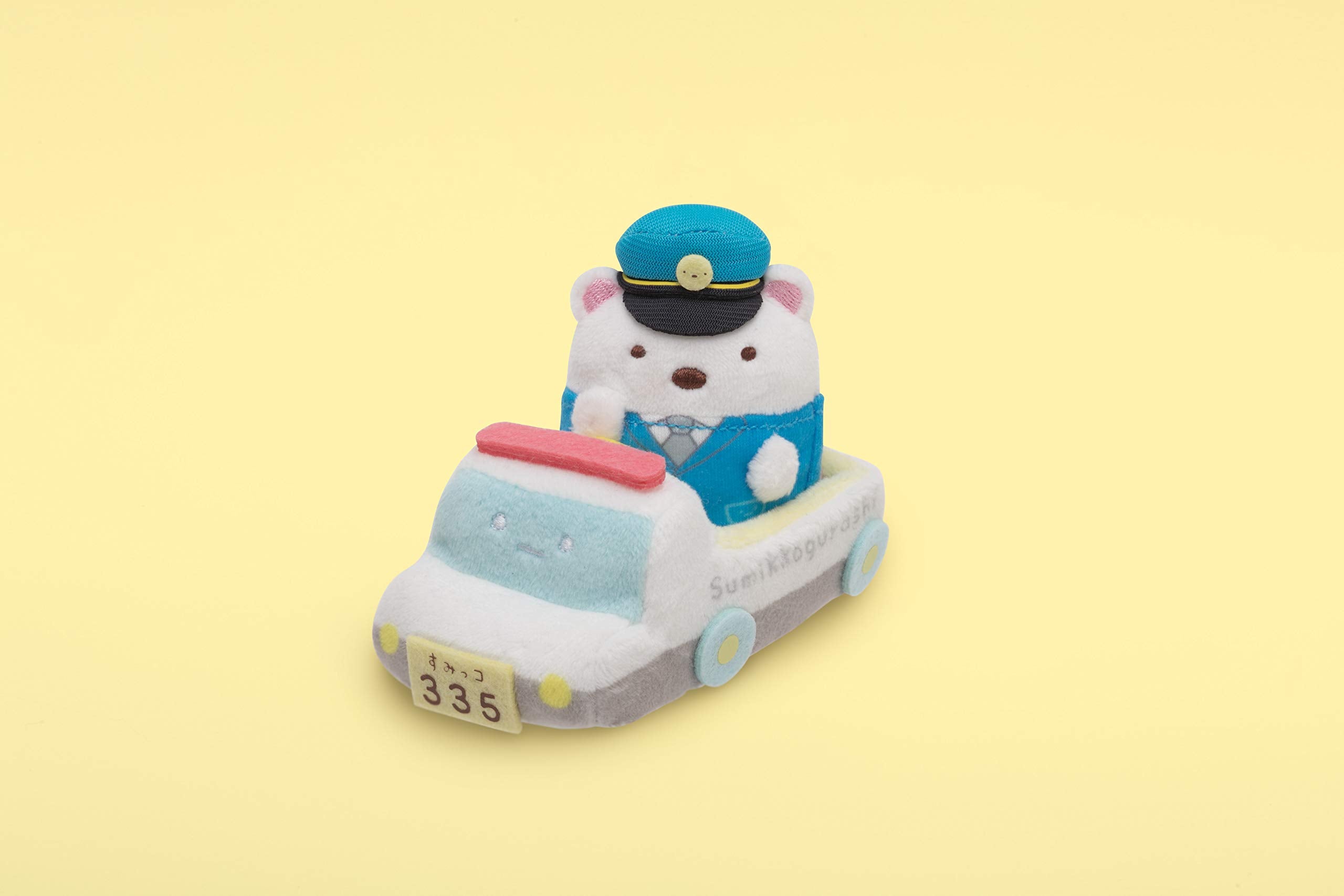 SAN-X Sumikko Gurashi Oshigoto-Gokko Series Hand Sized Plush Doll Set Police Car And Shirokuma Police Man- Japan Figure Store - #1 Bring To You The Best Japanese Goods
