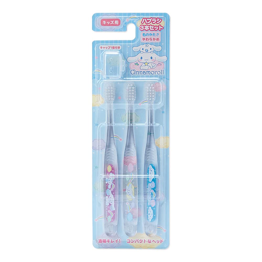 SANRIO Toothbrush Set 3 Pcs Cinnamoroll- Japan Figure Store - #1 Bring To You The Best Japanese Goods