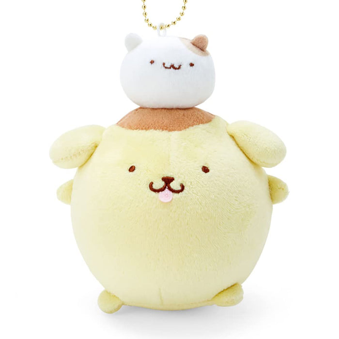Sanrio Pompompurin Round Mascot Holder 735213 - Durable Plush Organizer- Japan Figure Store - #1 Bring To You The Best Japanese Goods