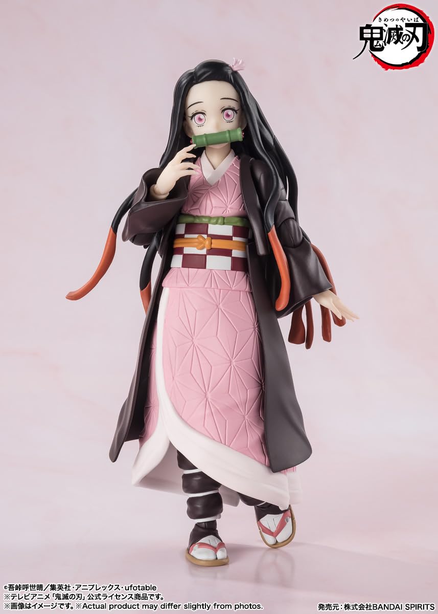 Bandai Spirits Kimetsu No Yaiba Nezuko Kamado 130mm PVC ABS Movable Figure by SH Figuarts- Japan Figure Store - #1 Bring To You The Best Japanese Goods