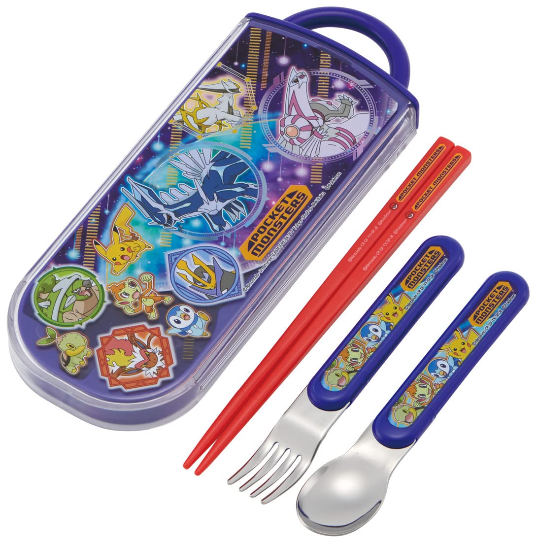 Pokemon Center Antibacterial Dishwashing Compatible Chopsticks Set W/ Fork Spoon & Case 22- Japan Figure Store - #1 Bring To You The Best Japanese Goods