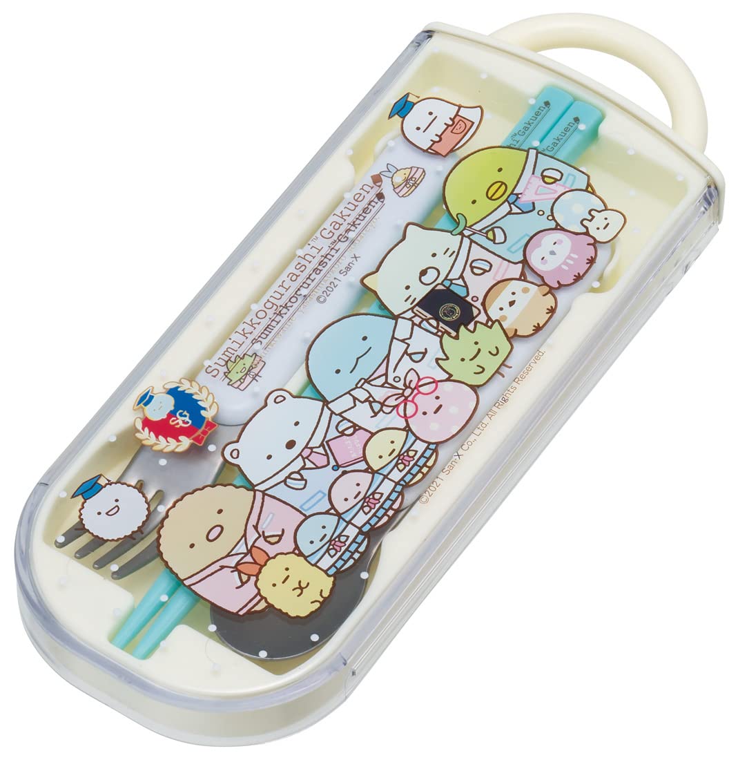 Skater Children&S Antibacterial Slide Trio Set Lunch Box Chopsticks Spoon Fork Sumikko Gurashi Gakuen Girls Made In Japan Tacc2Ag-A- Japan Figure Store - #1 Bring To You The Best Japanese Goods