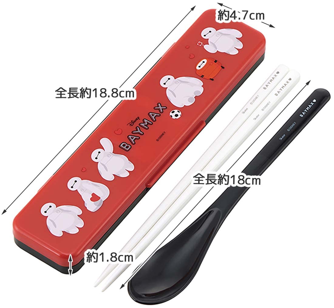 Skater Combi Set Chopsticks Spoon Set Disney Baymax Japan 18Cm CCS3SAAG-A- Japan Figure Store - #1 Bring To You The Best Japanese Goods