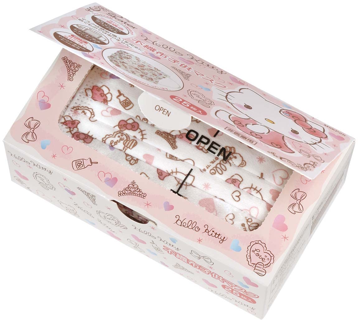 Skater Kids Hello Kitty Sanrio 25Pcs 3-Layered Non-Woven Mask Box Set - Japan- Japan Figure Store - #1 Bring To You The Best Japanese Goods
