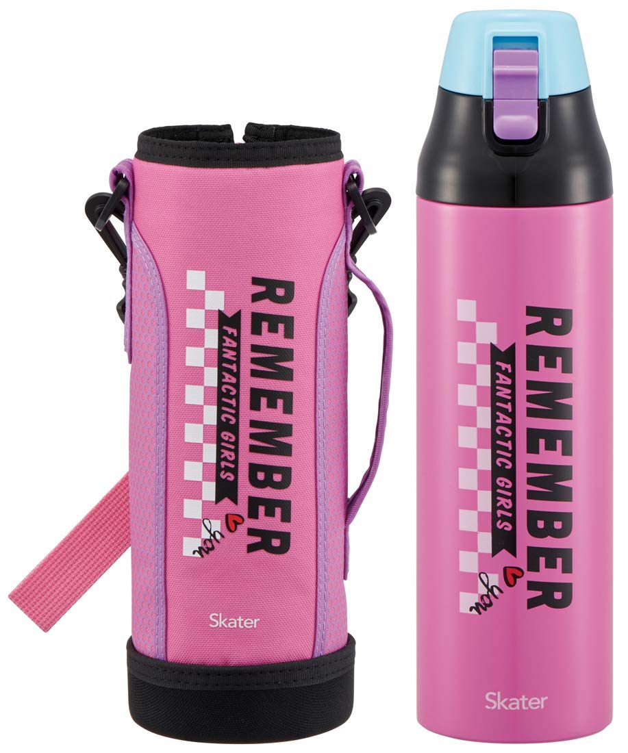 Skater 990ml Water Bottle w/ Pop Logo & Bottle Cover - KSDC10S- Japan Figure Store - #1 Bring To You The Best Japanese Goods