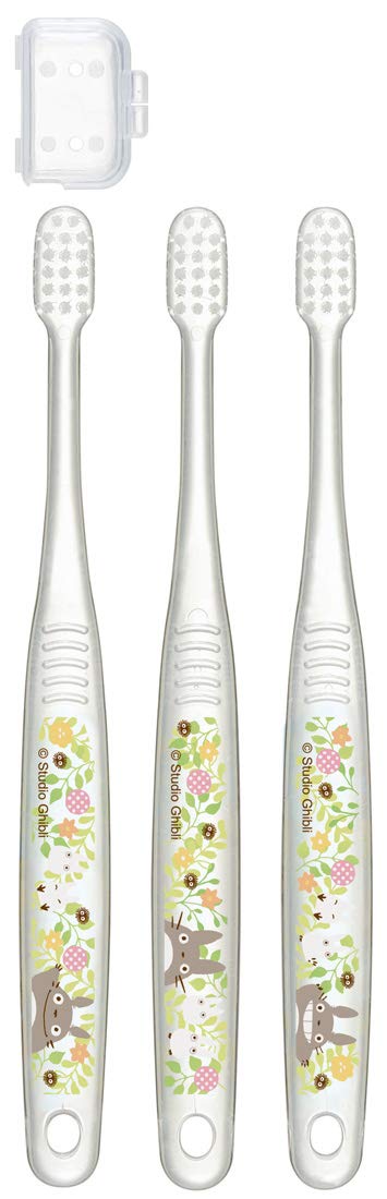SKATER Clear Soft Toothbrush Set 3 Pcs For Kindergarten Kids Totoro Plants- Japan Figure Store - #1 Bring To You The Best Japanese Goods