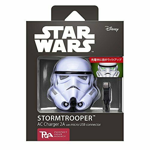 Starwars Micro Usb Connector 1.5m Ac Charger 2a Storm Trooper Pg-dac350st- Japan Figure Store - #1 Bring To You The Best Japanese Goods