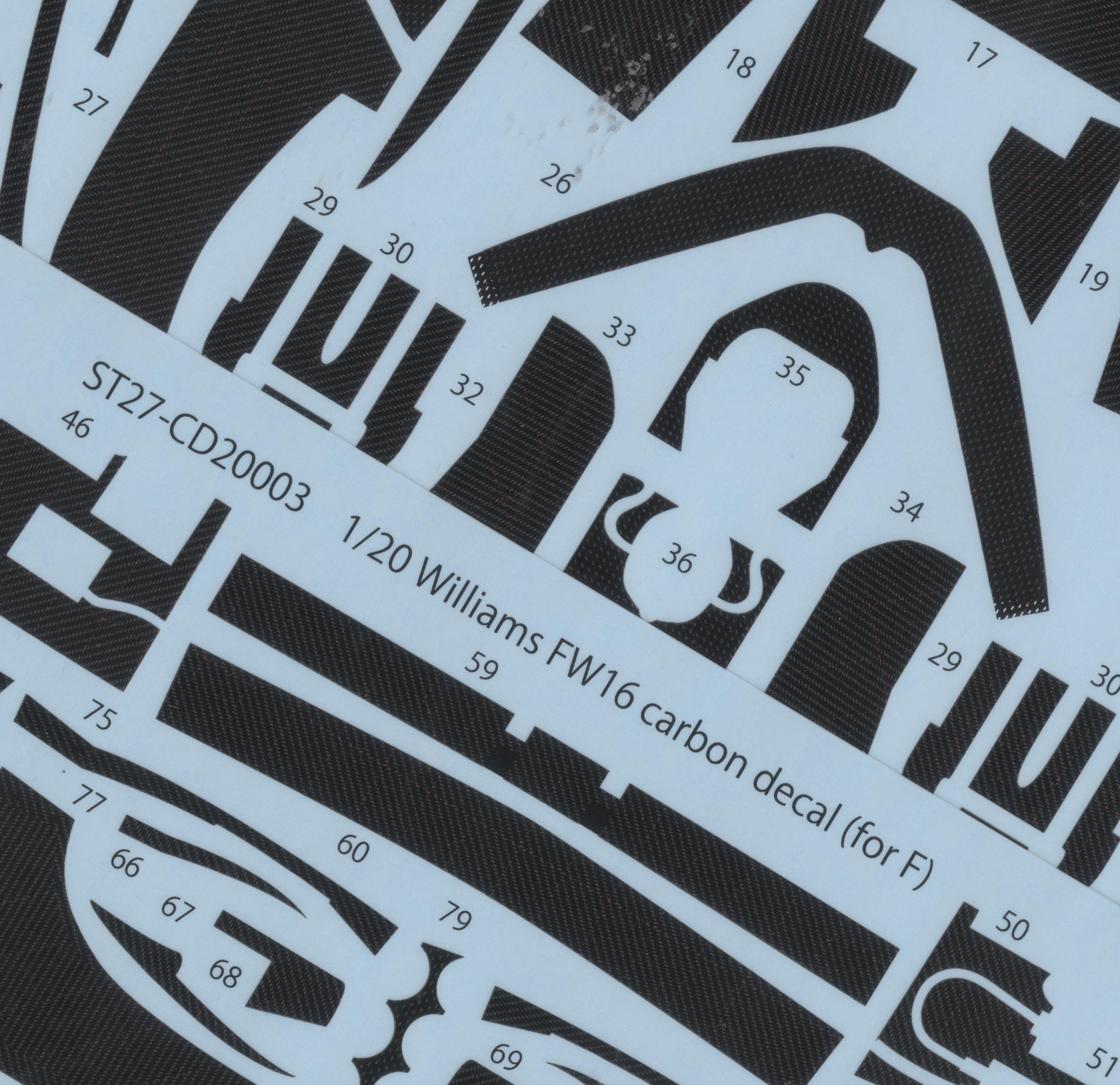 Studio27 St27 Cd20003 Fw16 Carbon Decal For Fujimi 1/20 Plastic Car Model Decal- Japan Figure Store - #1 Bring To You The Best Japanese Goods