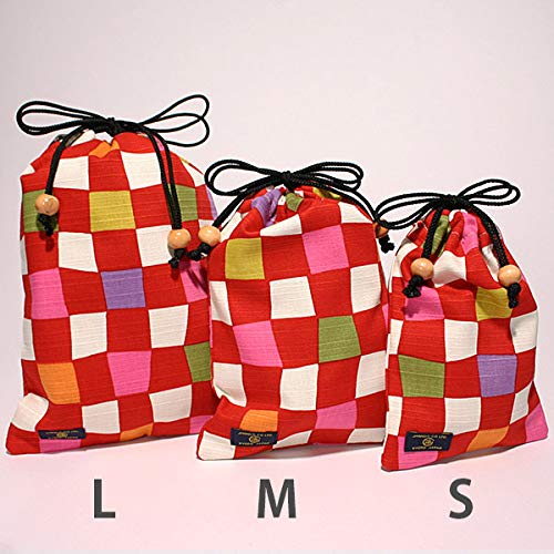Jhands Japan Kinchaku (S) Checkered Red - Stylish Bag- Japan Figure Store - #1 Bring To You The Best Japanese Goods