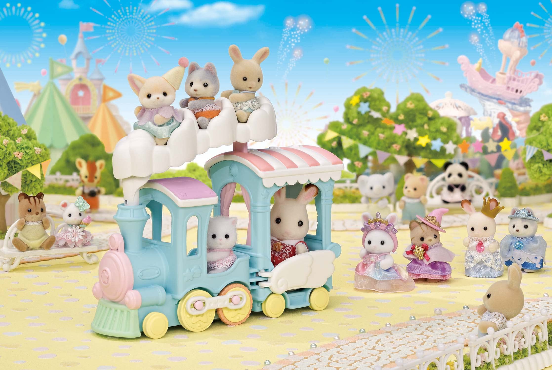 Epoch Sylvanian Families Fluffy Cloud Parade Train Set Ko-73 Dollhouse Toy for Ages 3+- Japan Figure Store - #1 Bring To You The Best Japanese Goods