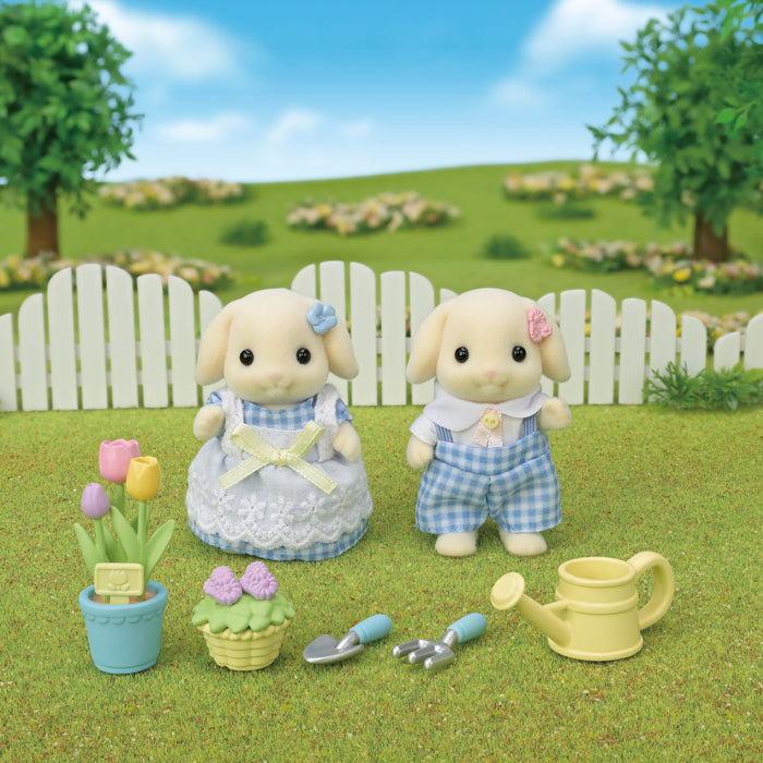 Epoch Sylvanian Families Flora Rabbit Siblings Doll & Furniture Set Toy Dollhouse for Ages 3+- Japan Figure Store - #1 Bring To You The Best Japanese Goods