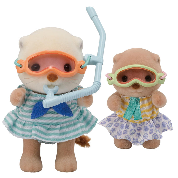 Epoch Sylvanian Families Sea Otter Siblings Play Set Toy Dollhouse Furniture for Ages 3+- Japan Figure Store - #1 Bring To You The Best Japanese Goods