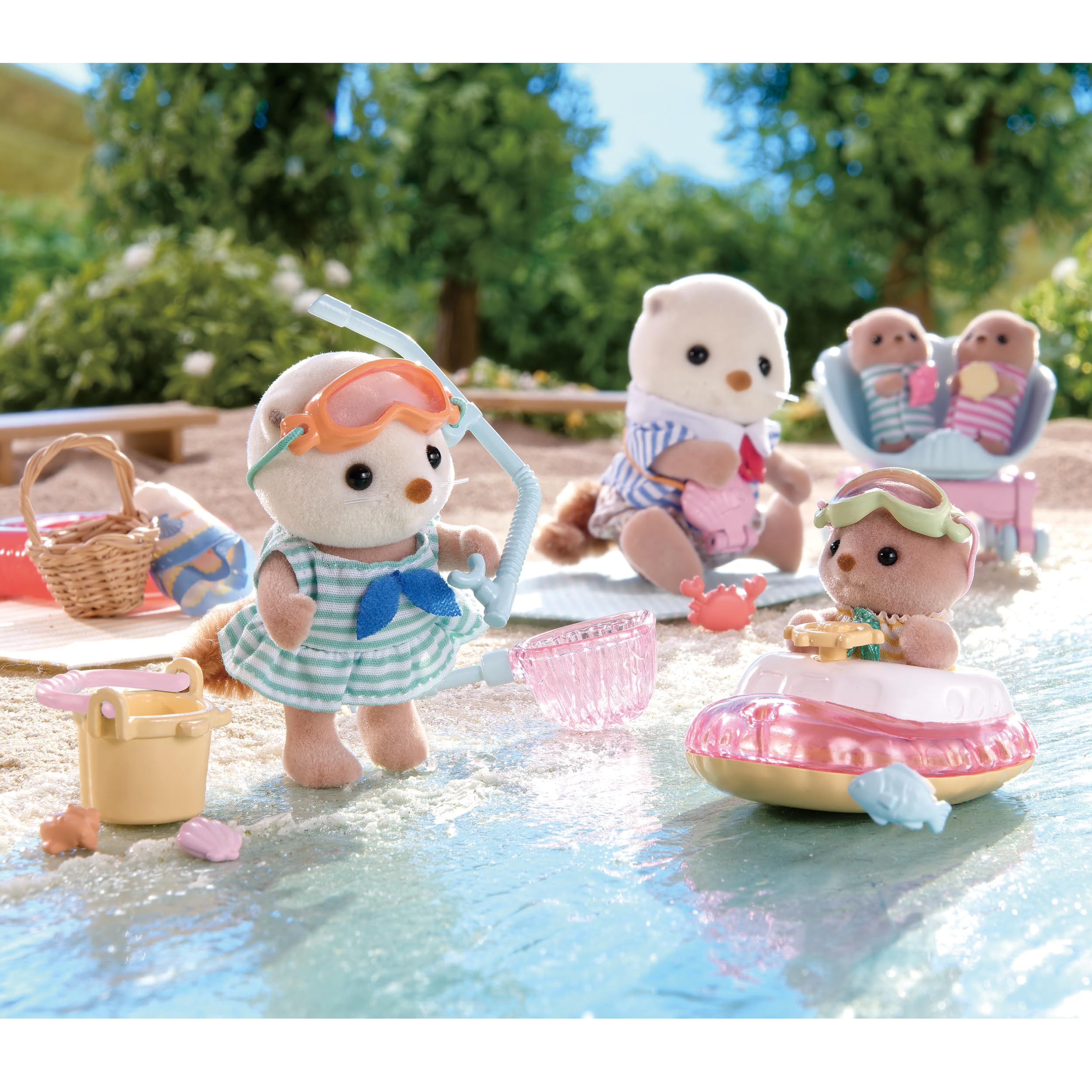 Epoch Sylvanian Families Sea Otter Siblings Play Set Toy Dollhouse Furniture for Ages 3+- Japan Figure Store - #1 Bring To You The Best Japanese Goods