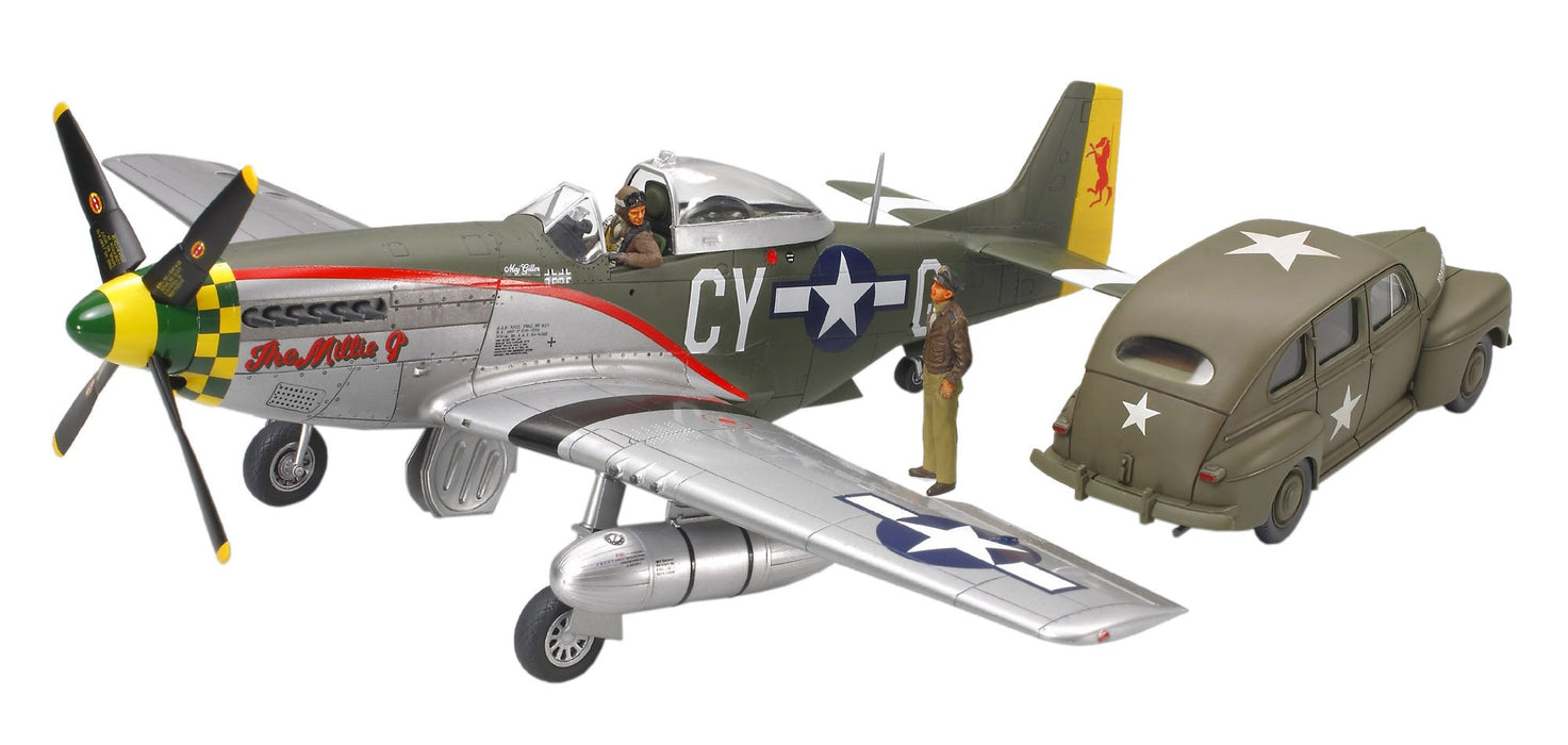 TAMIYA 89732 North American P-51D Mustang & Us Army Staff Car 1/48 Scale Kit- Japan Figure Store - #1 Bring To You The Best Japanese Goods