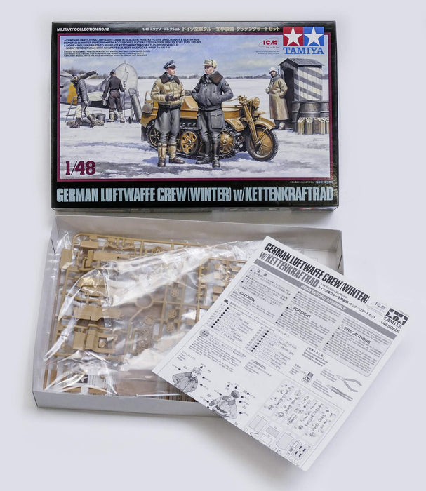 TAMIYA 32412 German Luftwaffe Crew Winter W/ Kettenkraftrad 1/48 Scale Kit- Japan Figure Store - #1 Bring To You The Best Japanese Goods