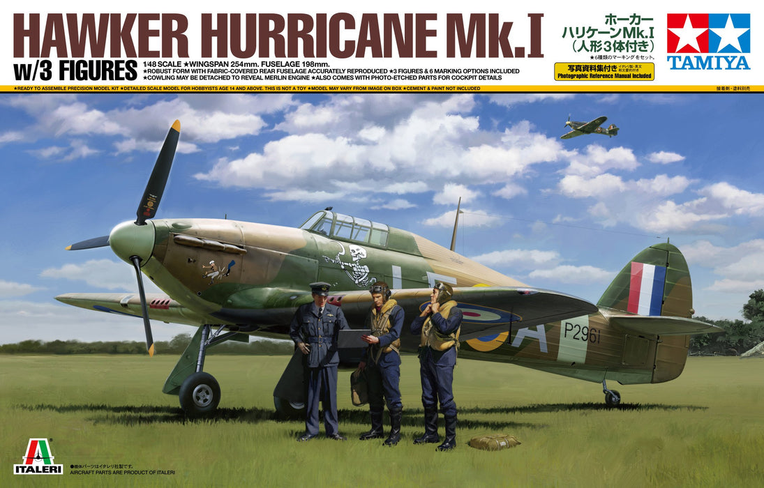 TAMIYA 37011 Hawker Hurricane Mk.I W/3 Figures 1/48 Scale Kit- Japan Figure Store - #1 Bring To You The Best Japanese Goods