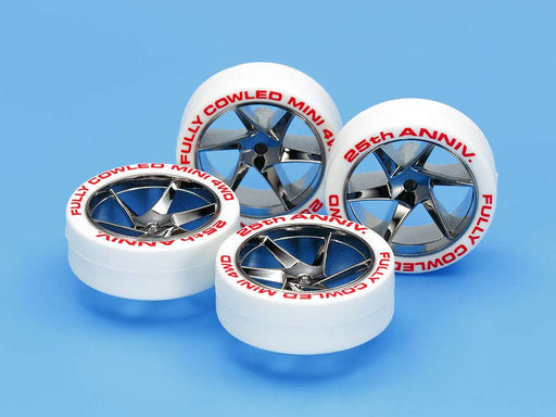 TAMIYA 95115 Mini 4Wd Fully Cowled 25Th Anniv. White Tires & Black Plated Wheels- Japan Figure Store - #1 Bring To You The Best Japanese Goods