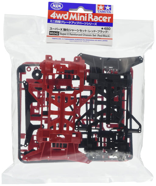 TAMIYA 95242 Mini 4Wd Super X Reinforced Chassis Set Red/Black- Japan Figure Store - #1 Bring To You The Best Japanese Goods