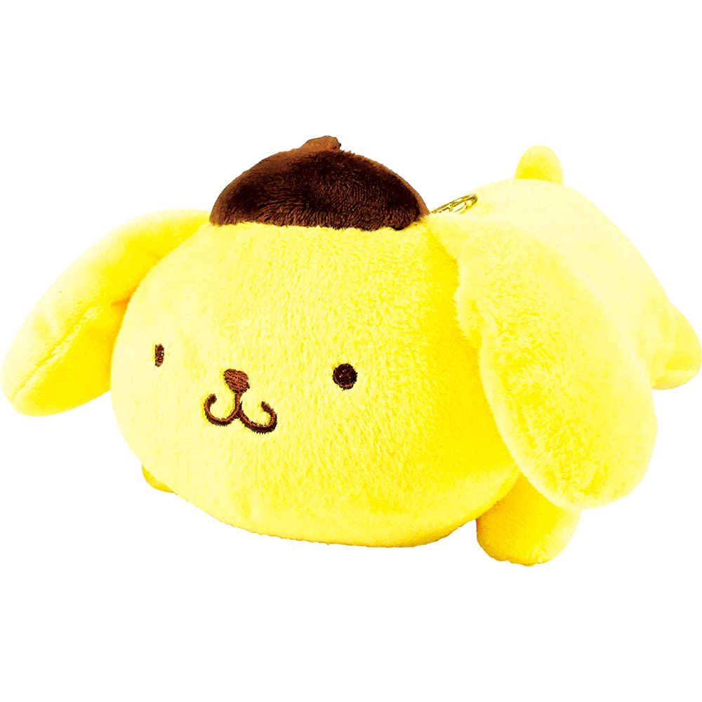TS Factory Sanrio Nesoberi Pass Case Pompompurin With Reel Plush Mascot Keychain- Japan Figure Store - #1 Bring To You The Best Japanese Goods