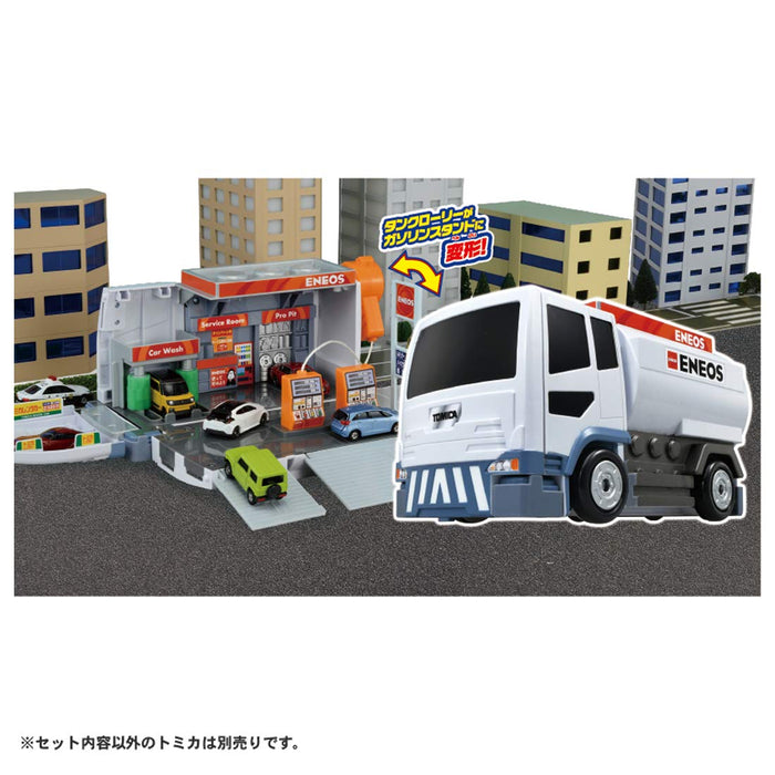 Takara Tomy Tomica World Gas Station Eneos Japanese Plastic Tank Lorry Models- Japan Figure Store - #1 Bring To You The Best Japanese Goods