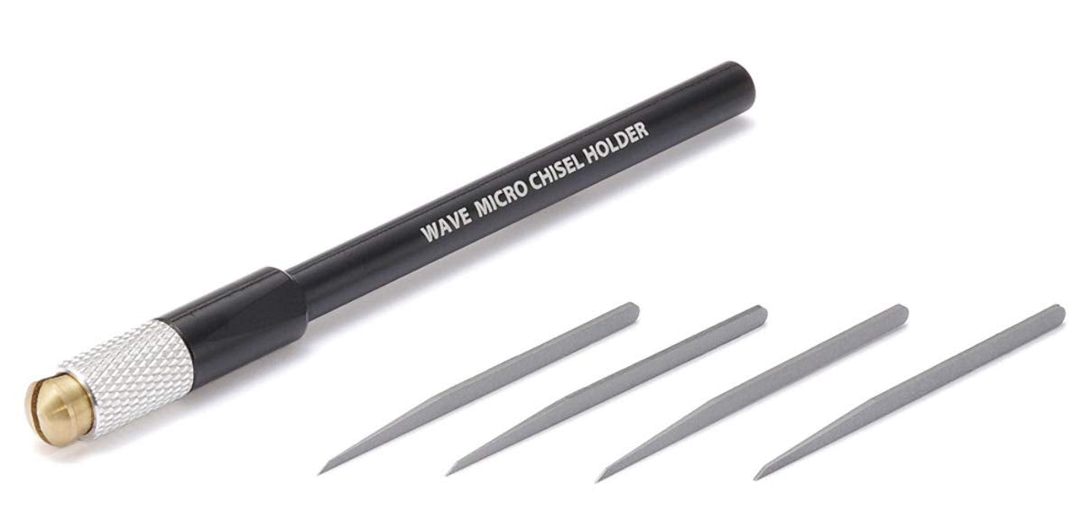 WAVE Hobby Tool Micro Chisel Black W/ 4 Blades- Japan Figure Store - #1 Bring To You The Best Japanese Goods