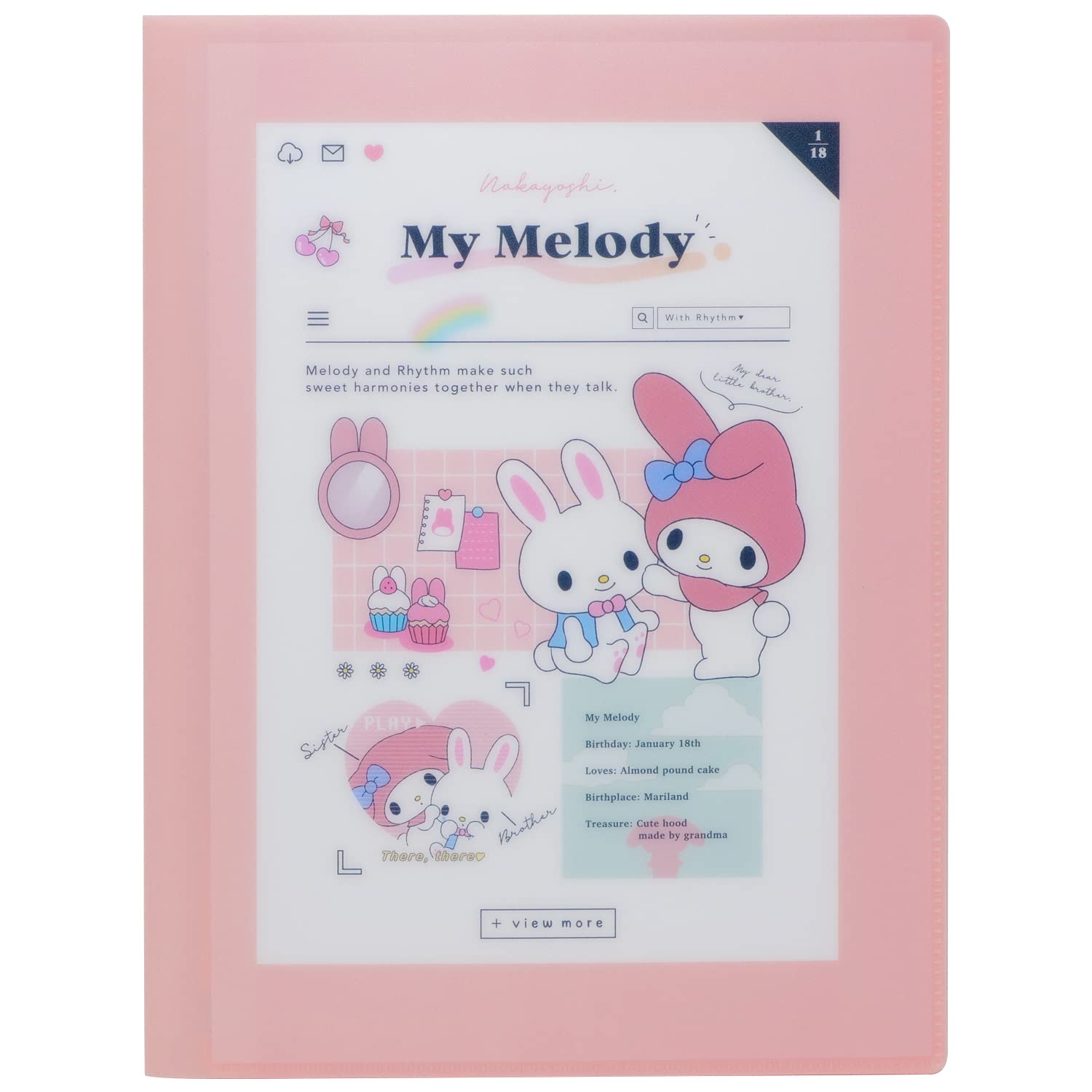 Yamano Paper Industry My Melody Clear File A4 Size 6 Pockets Pink 4720-505- Japan Figure Store - #1 Bring To You The Best Japanese Goods
