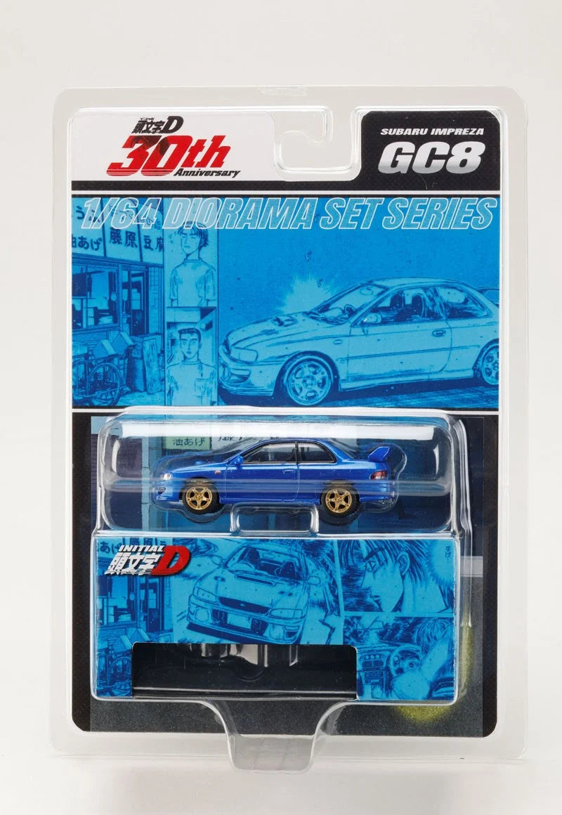 Hobby Japan Initial D 30th Anniversary 1/64 Subaru Impreza Diorama Set Model