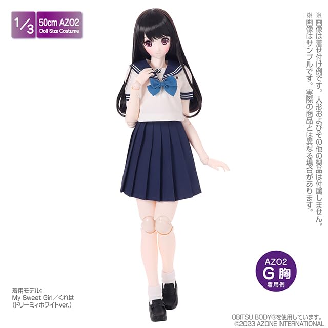 Azone 1/3 Scale Kazuharu Summer School Uniform Set White Navy Doll Accessory- Japan Figure Store - #1 Bring To You The Best Japanese Goods