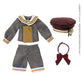 Azone 1/6 Doll Clothing Innocent Sailor Half Pants Set Bordeaux Gray Stripe- Japan Figure Store - #1 Bring To You The Best Japanese Goods