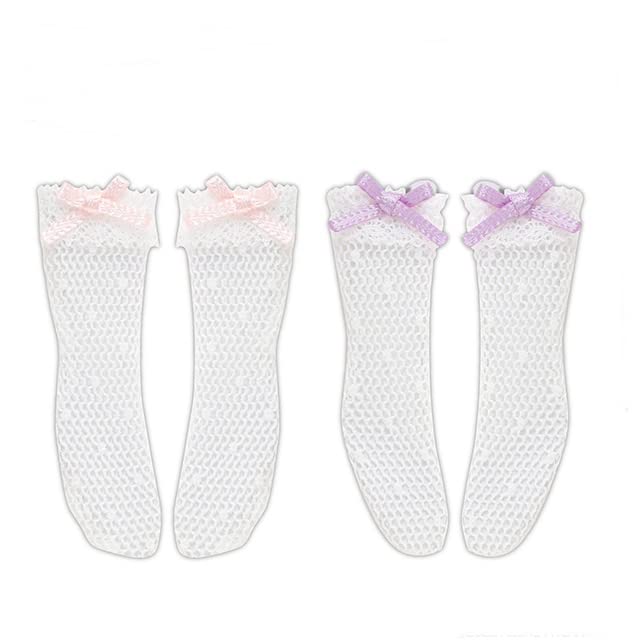Azone 1/6 Pure Neemo Doll Socks Set in Pink and Lavender Ribbon Design- Japan Figure Store - #1 Bring To You The Best Japanese Goods