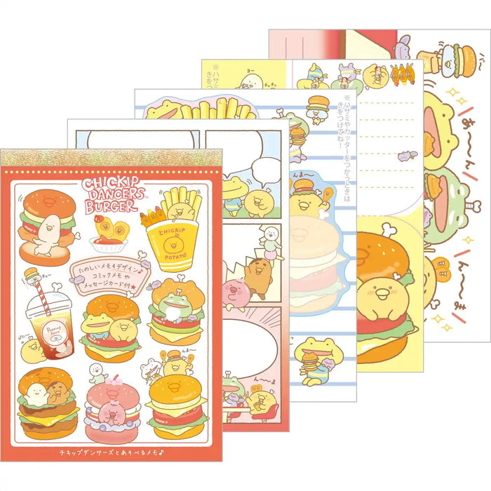 San-X Chikip Dancers Uma Uma Burger Play Memo H14.8xW10.5xD0.8Cm- Japan Figure Store - #1 Bring To You The Best Japanese Goods
