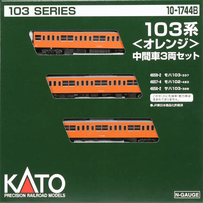 Kato N Gauge 103 Series 3-Car Set - Orange Intermediate 10-1744B Railway Model Train- Japan Figure Store - #1 Bring To You The Best Japanese Goods