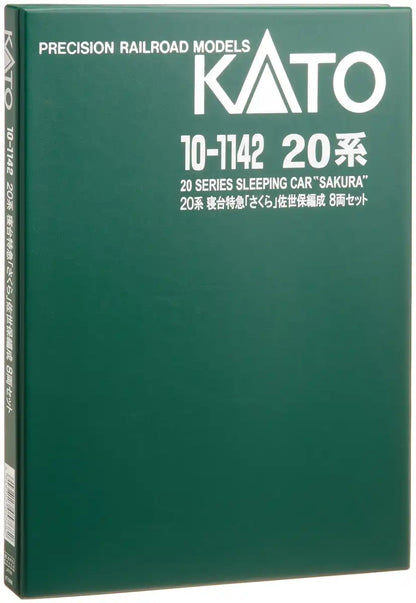 Kato N Gauge 20 Series 8-Car Railway Model Set - Sleeper Express Sakura Sasebo 10-1142- Japan Figure Store - #1 Bring To You The Best Japanese Goods