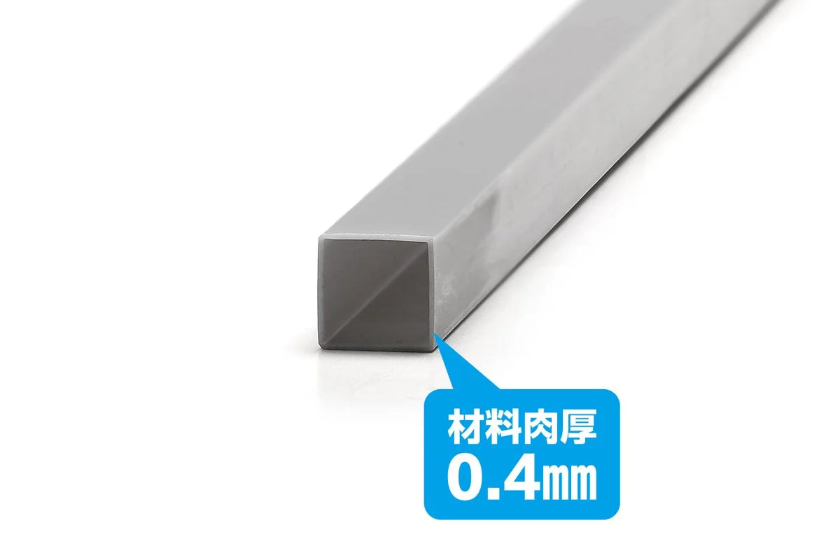 Wave OM-436 8mm Gray Plastic Square Pipe 3pcs- Japan Figure Store - #1 Bring To You The Best Japanese Goods