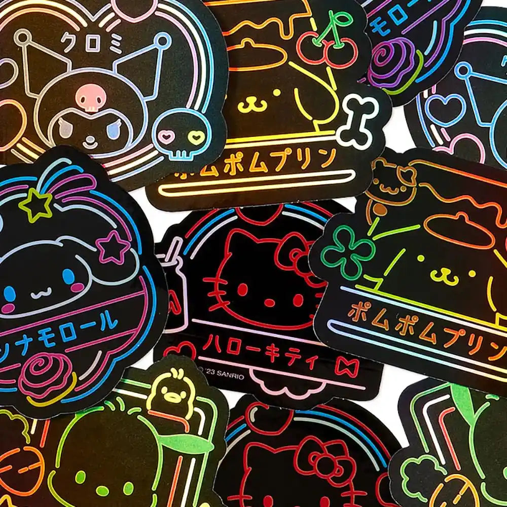 Sanrio Characters Sticker Set Vivid Neon 563331- Japan Figure Store - #1 Bring To You The Best Japanese Goods