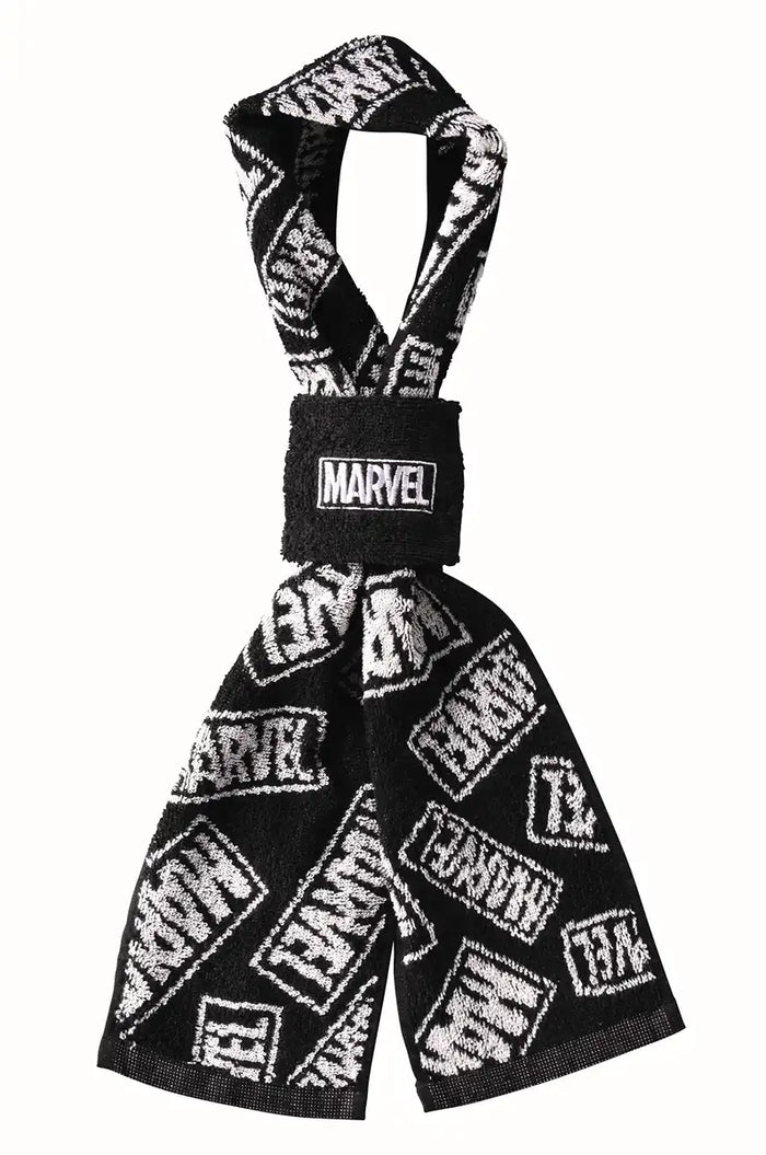 MARUSHIN Marvel Scarf Towel With Wristband Black- Japan Figure Store - #1 Bring To You The Best Japanese Goods