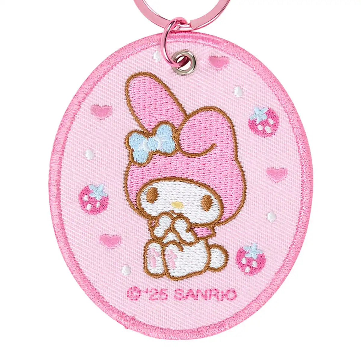 Sanrio My Melody Embroidered Patch Keychain Polyester Steel 1st Edition