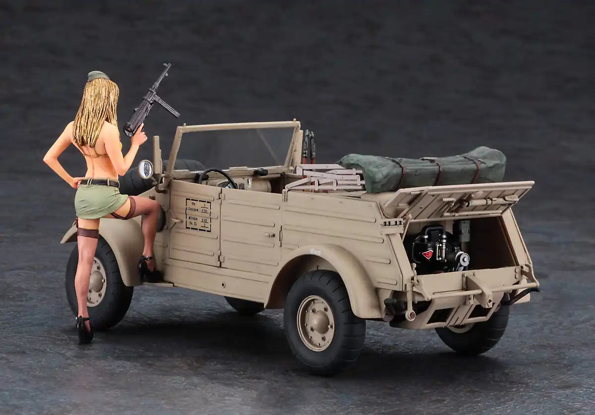 HASEGAWA 1/24 Pkw.K1 Kubelwagen Type 82 W/Blond Girl Figure Plastic Model- Japan Figure Store - #1 Bring To You The Best Japanese Goods