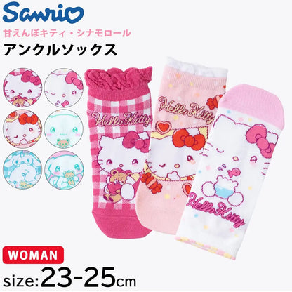 Sanrio Women's and Kids' Socks Cinnamoroll & Hello Kitty Selectable Sizes 1 Pair- Japan Figure Store - #1 Bring To You The Best Japanese Goods