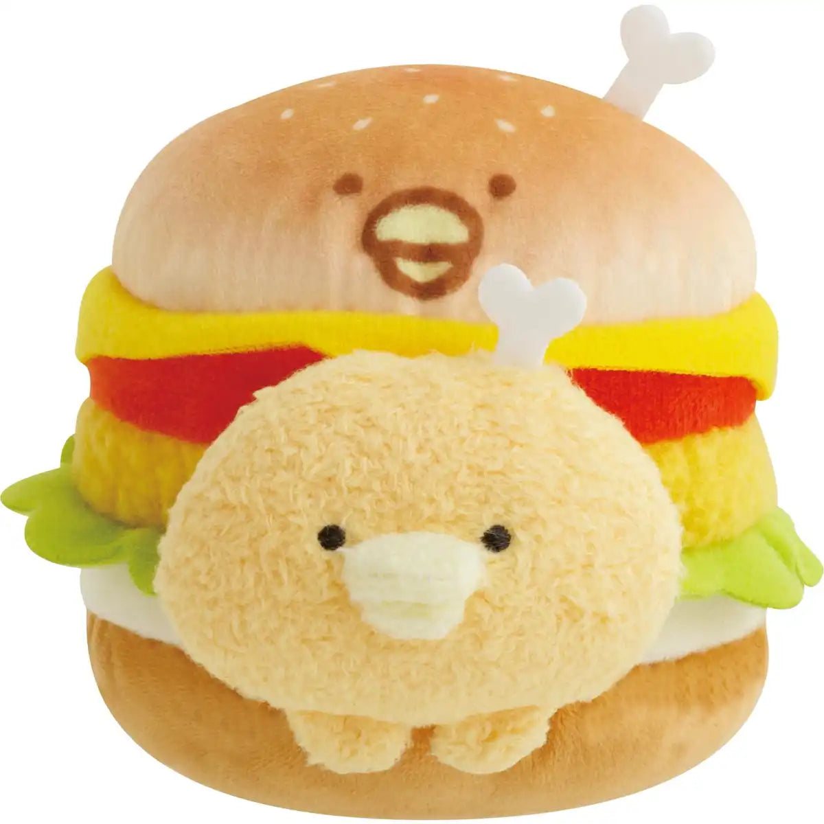 San-X Chikip Dancers Burger Plush Toy Chicken Tomato Burger Mo54501- Japan Figure Store - #1 Bring To You The Best Japanese Goods