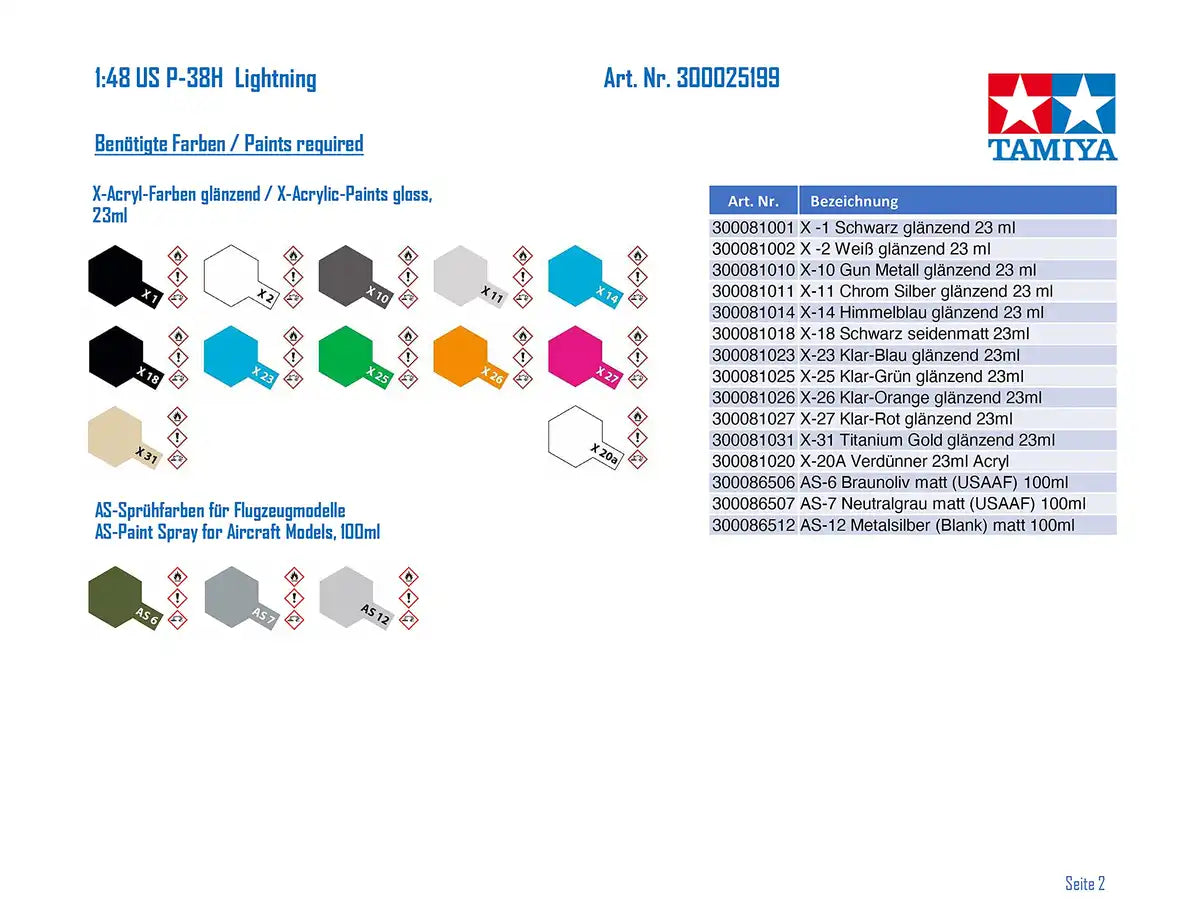 TAMIYA 1/48 Lockheed P-38H Lighting Plastic Model- Japan Figure Store - #1 Bring To You The Best Japanese Goods