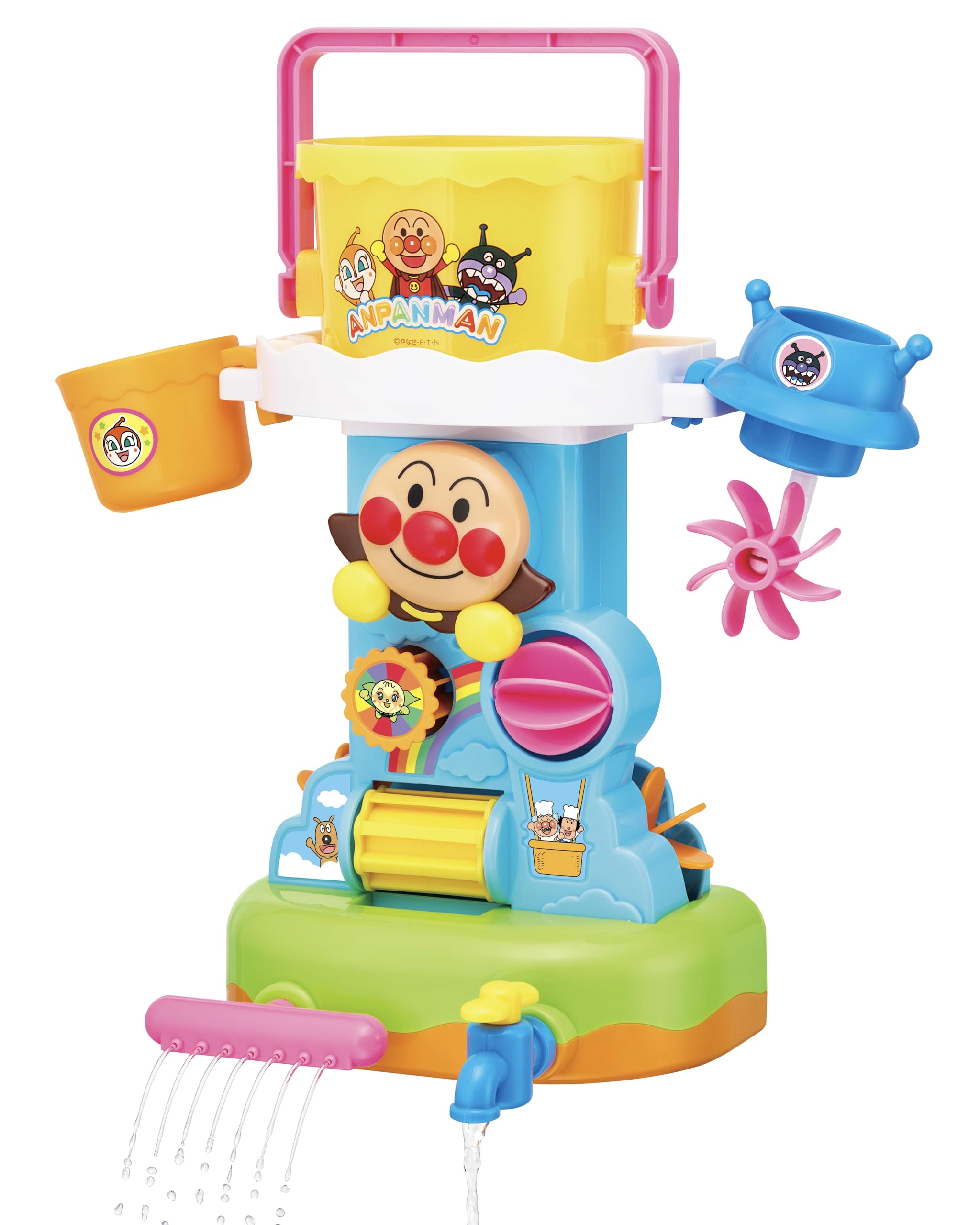 Agatsuma Anpanman Bucket Splash Bath Toy for Toddlers Ages 1.5 and Up