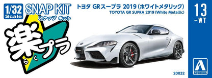Aoshima 1/32 Rakupla Snap Kit Toyota Gr Supra 2019 White Model